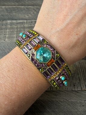 Heidi Daus Lavish Layers Multicolored Gemstone Bangle Bracelet